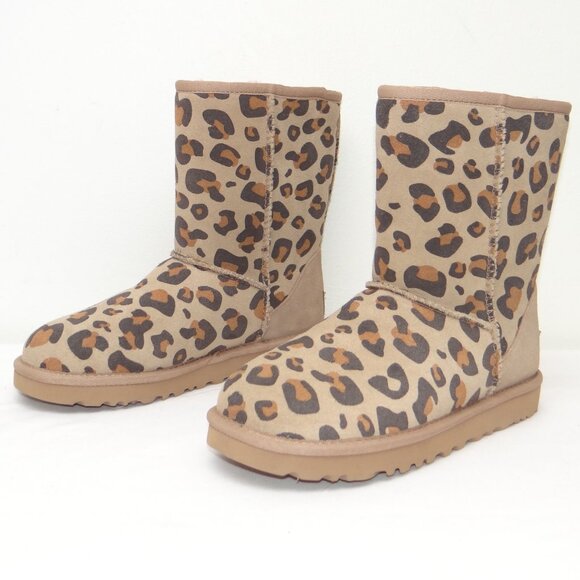 UGG Classic Short II ankle bootie boots leopard EU 36 US 5 - Picture 1 of 5